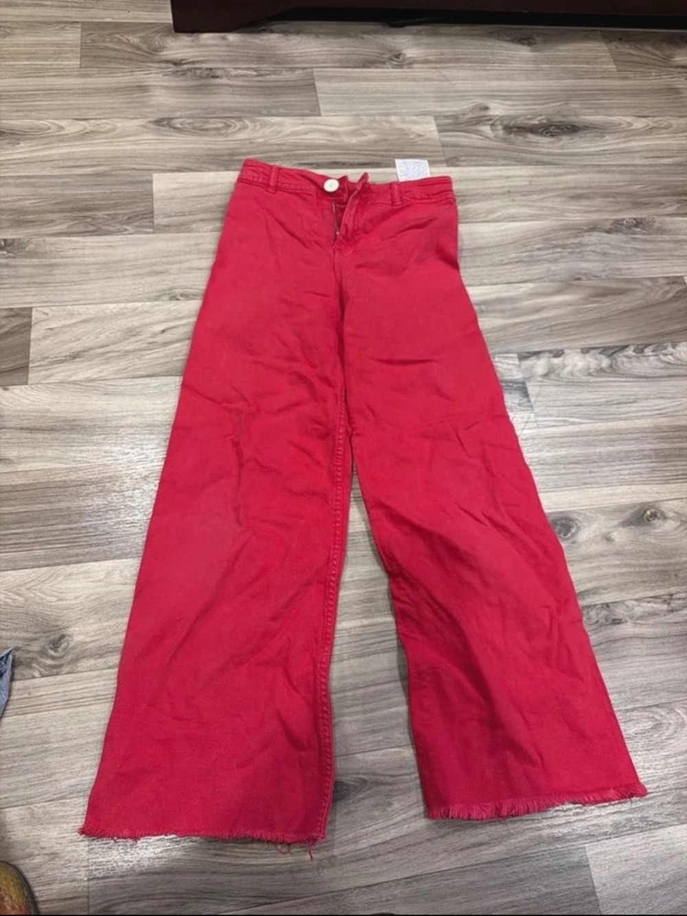 Zara Red Wide-Leg Jeans